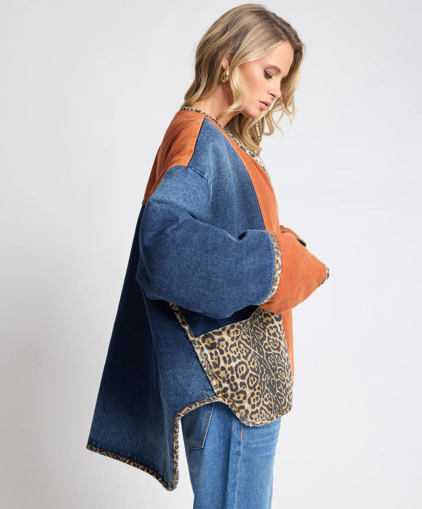 One Teaspoon Bang Bang Reversible Blocked Demin Wadded Jacket