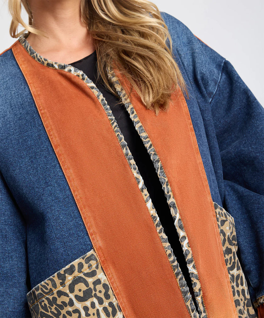 One Teaspoon Bang Bang Reversible Blocked Demin Wadded Jacket