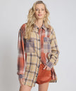 One Teaspoon Essential Patchwork Flannel Shirt - Natural