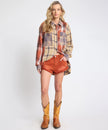 One Teaspoon Essential Patchwork Flannel Shirt - Natural