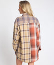 One Teaspoon Essential Patchwork Flannel Shirt - Natural