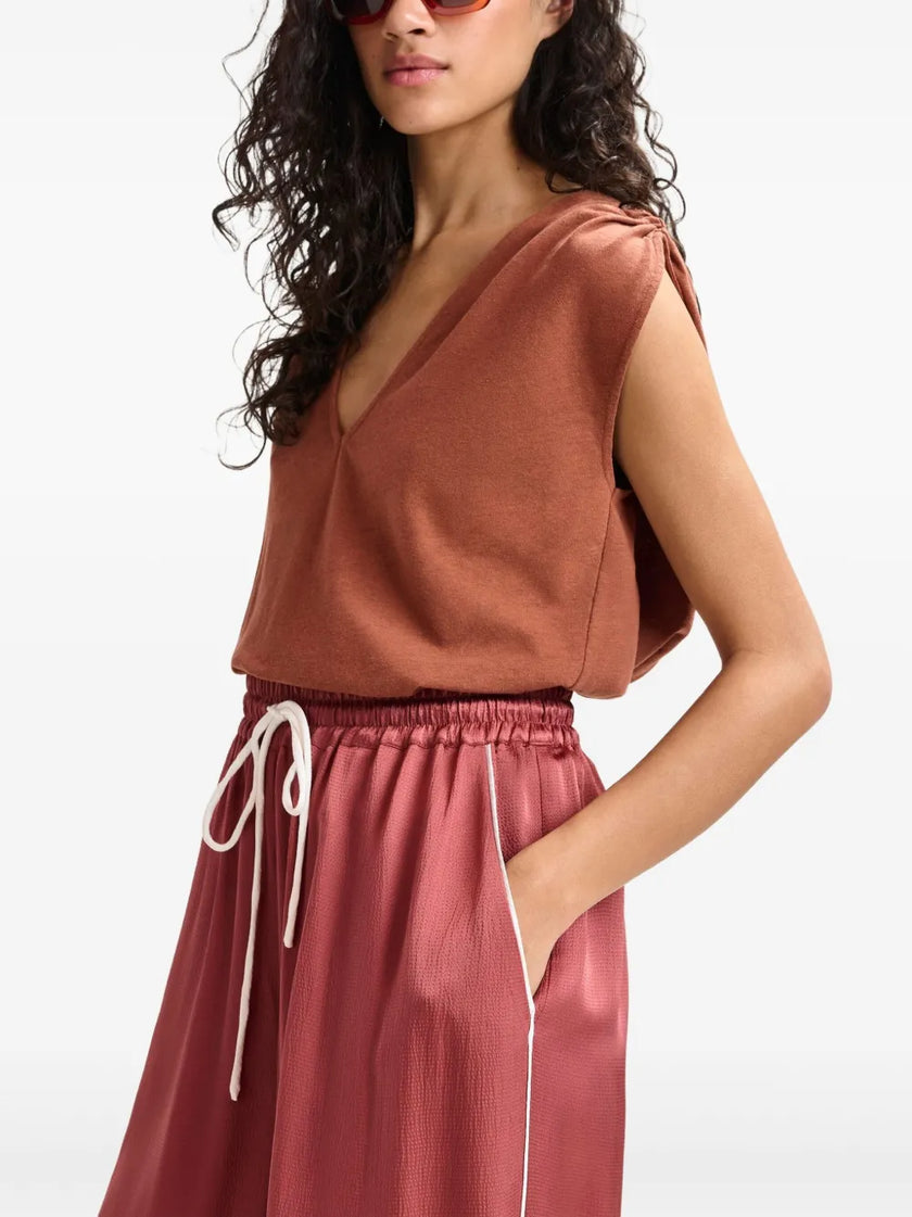 Essentiel Antwerp Hontgomery Wide Leg Pants - Terracotta