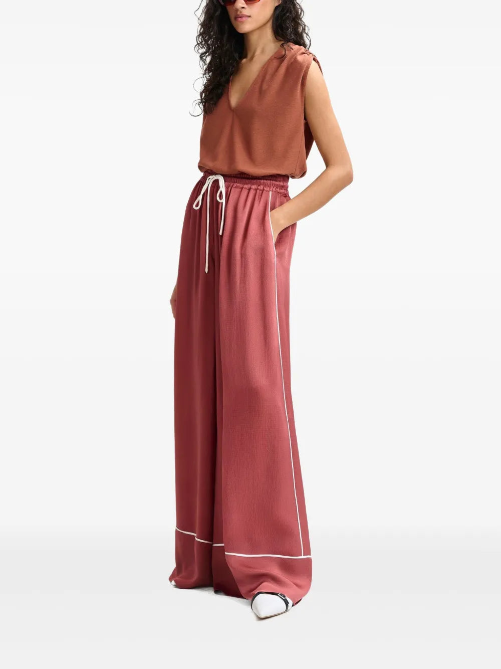 Essentiel Antwerp Hontgomery Wide Leg Pants - Terracotta