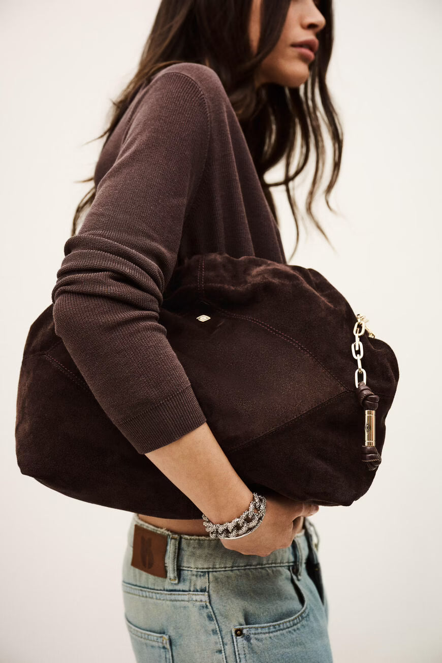BA&SH June Tote Suede - Chocolate