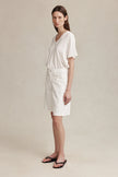 Marle Cross Stitch Jean Short - Blanc