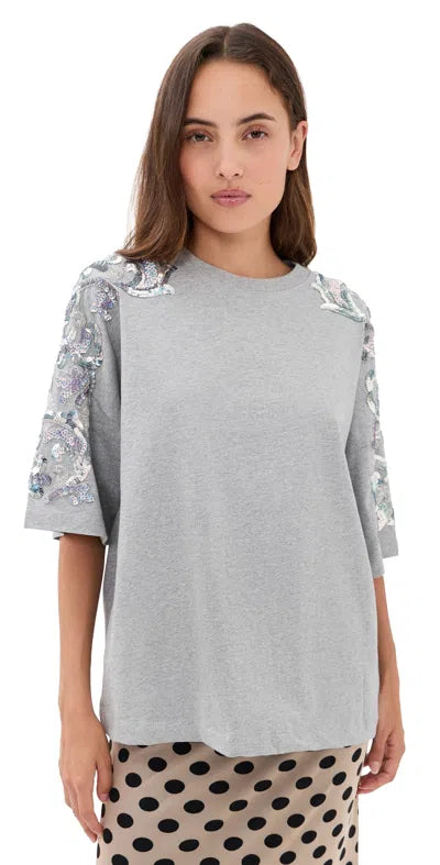 Essentiel Antwerp Jangoo Embroided T-Shirt - Grey