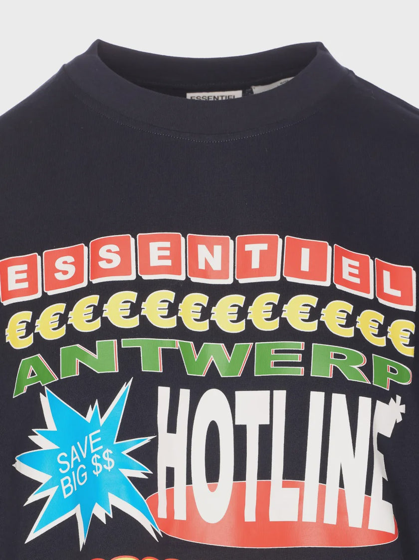 Essentiel Antwerp Joggan Printed T-Shirt - Dark Night