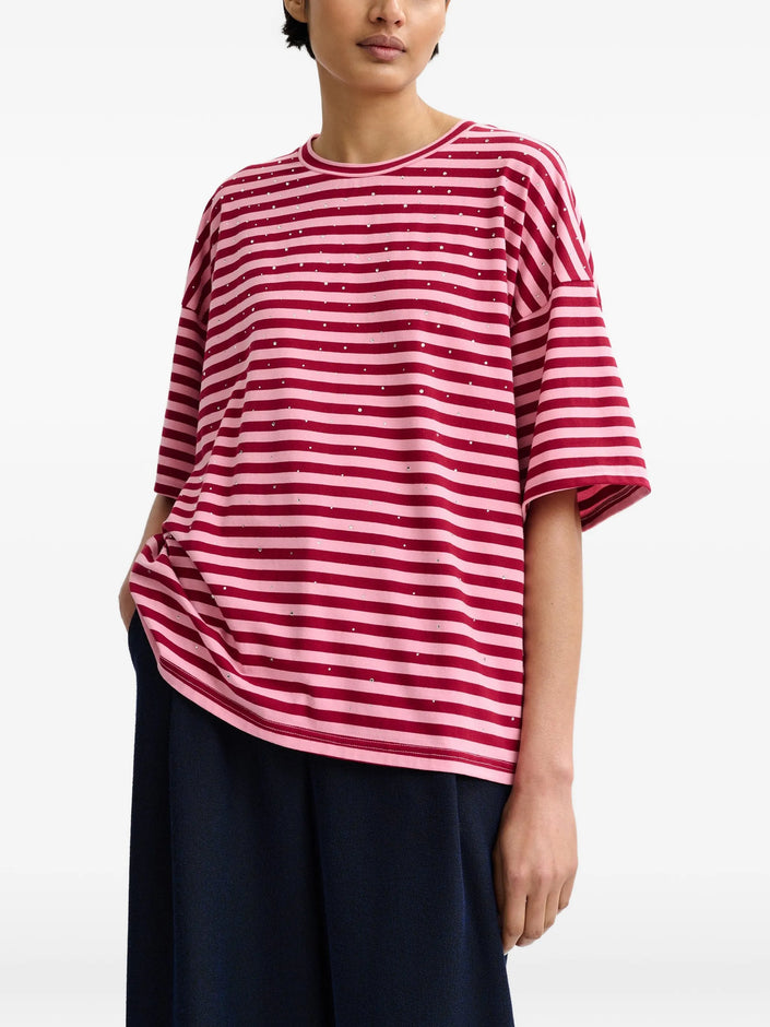 Essentiel Antwerp Joste T-Shirt - Blush/Burgandy