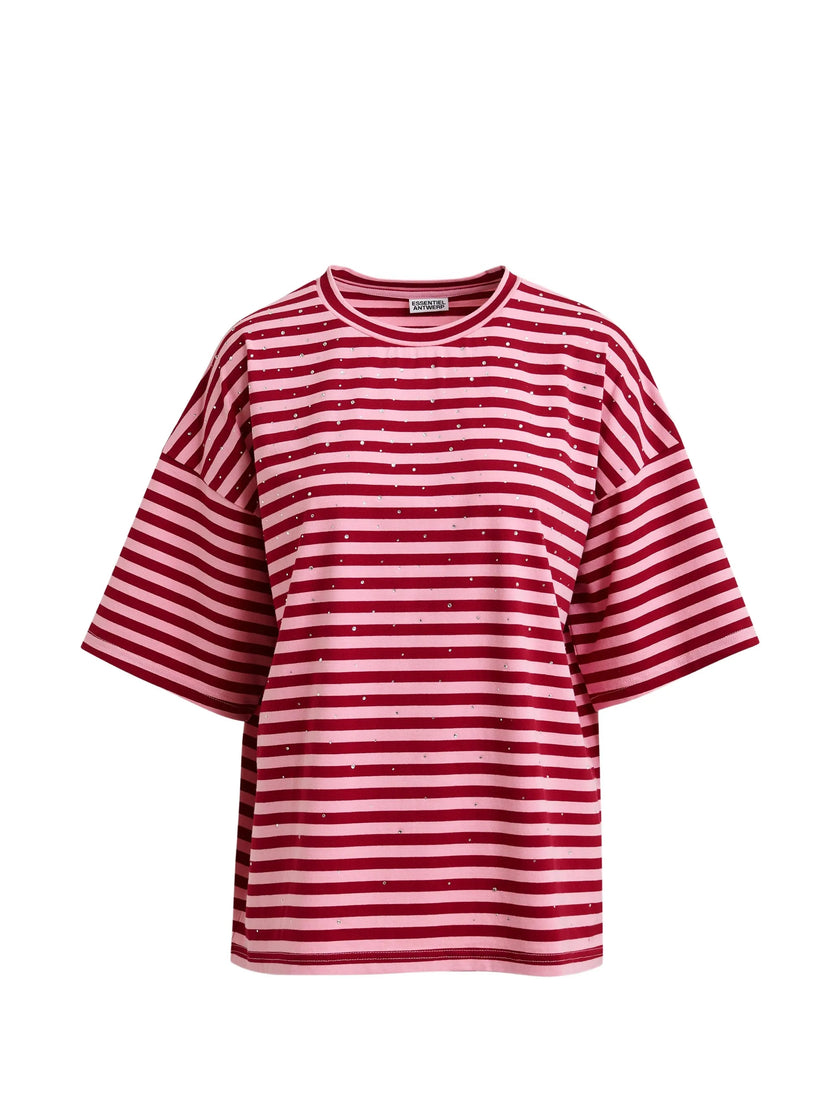 Essentiel Antwerp Joste T-Shirt - Blush/Burgandy