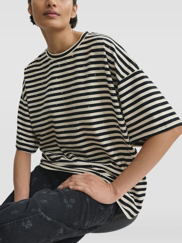 Essentiel Antwerp Joste T-Shirt - Black/Off White