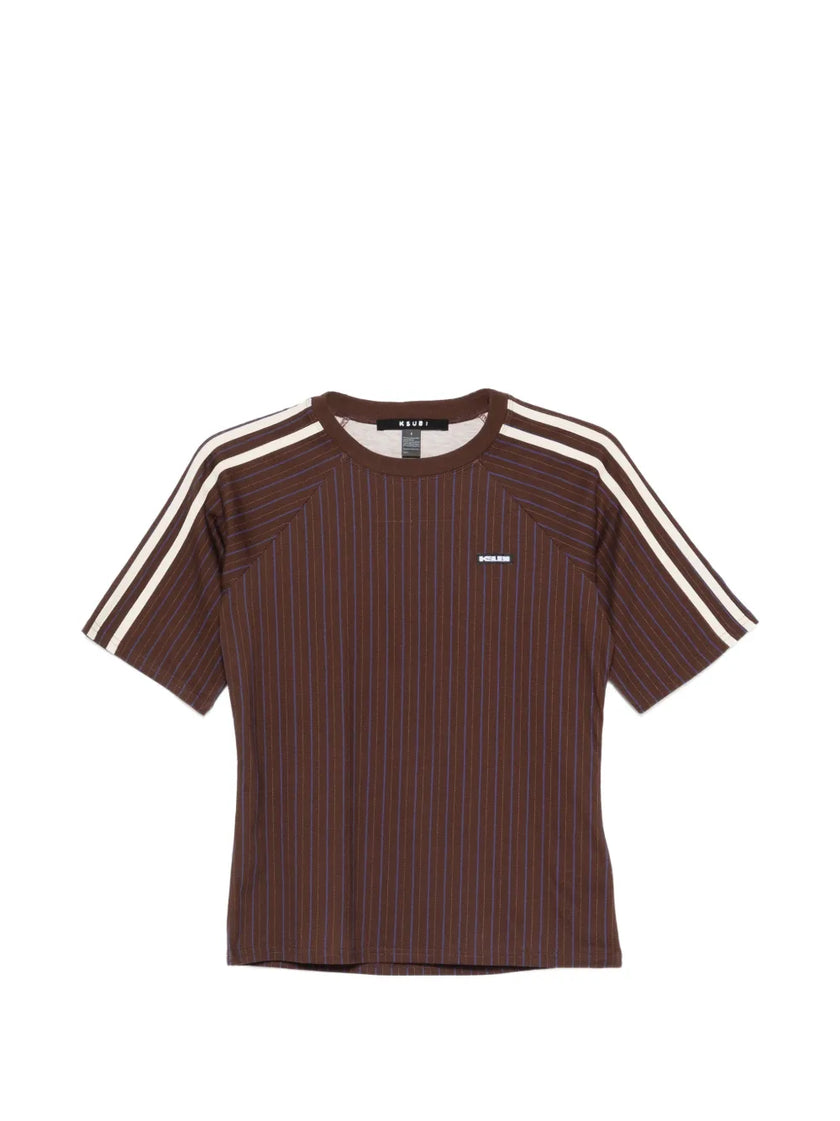 Ksubi - Porter SS Top Chocolate Pinstripe
