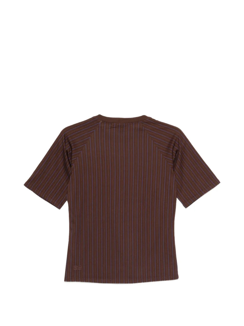 Ksubi - Porter SS Top Chocolate Pinstripe