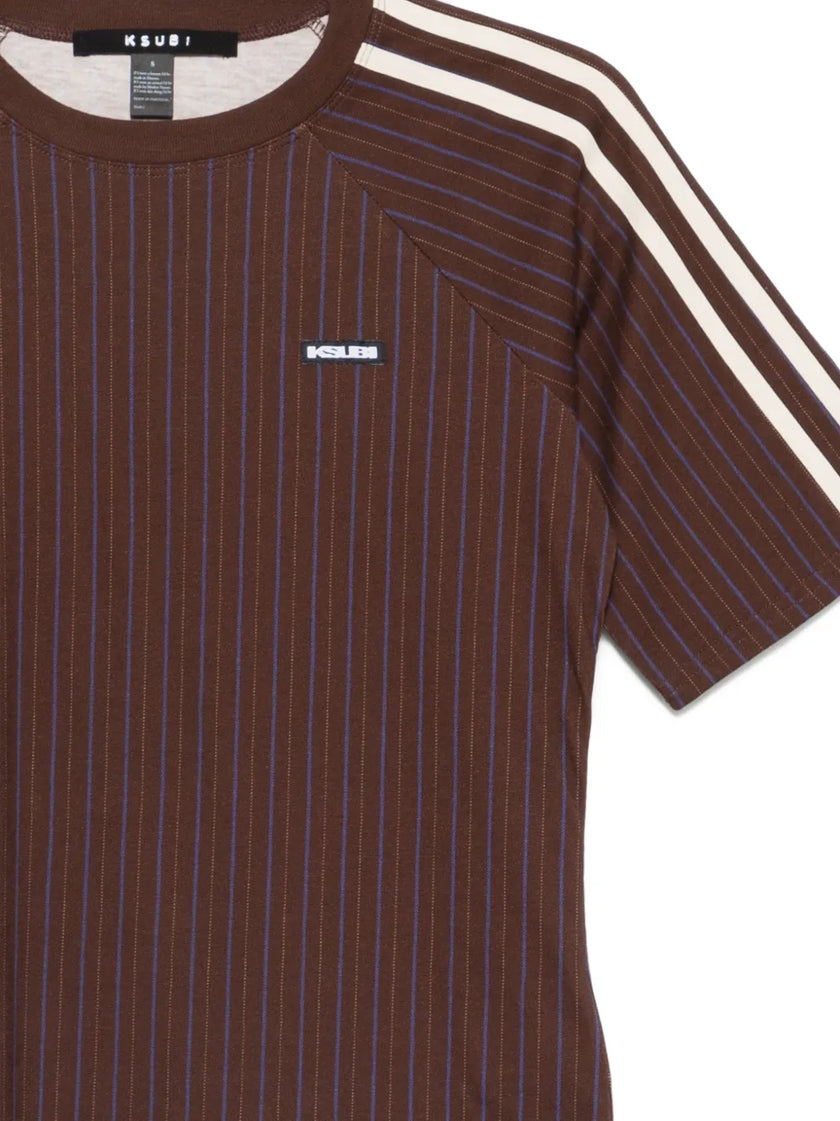 Ksubi - Porter SS Top Chocolate Pinstripe