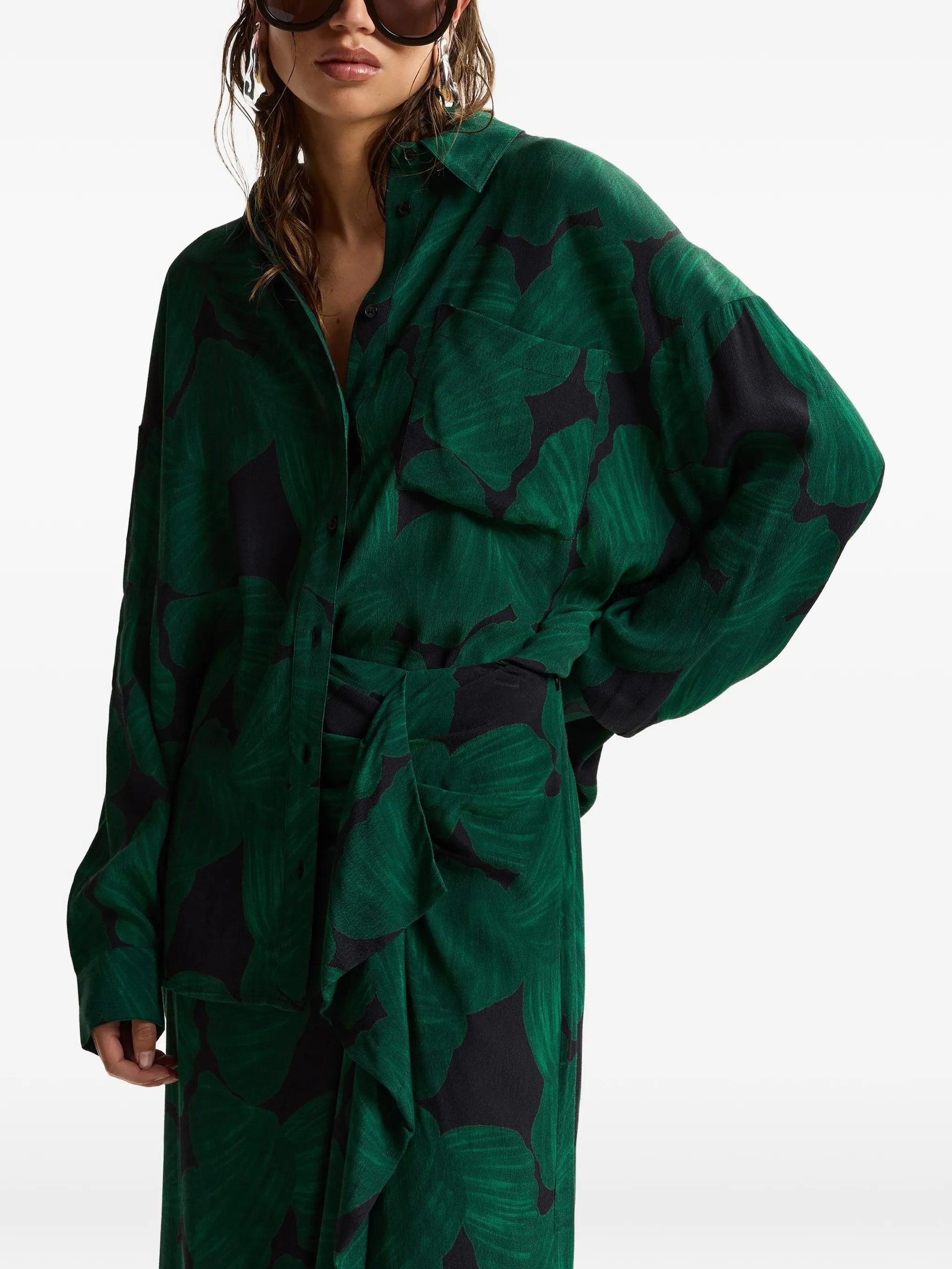 Essentiel Antwerp Kafta Shirt - Bottle Green