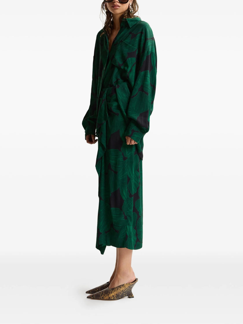 Essentiel Antwerp Kafta Shirt - Bottle Green