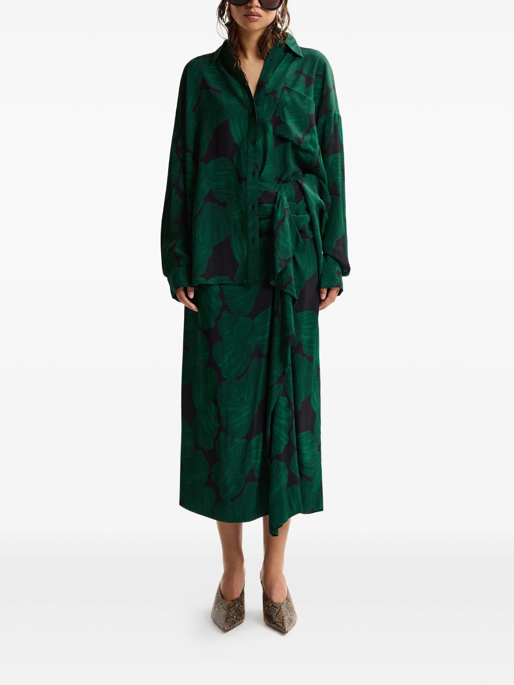 Essentiel Antwerp Kafta Shirt - Bottle Green