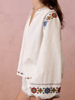 BOTEH Castela Embroidered Smock Blouse