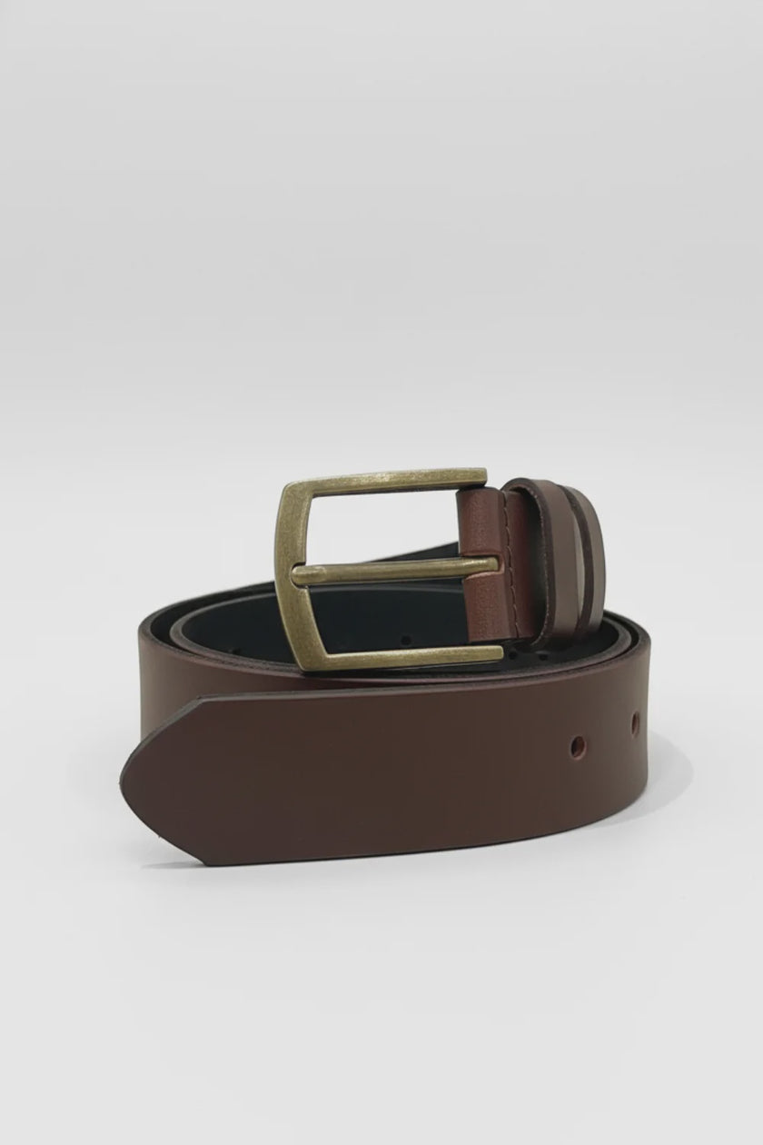 M.A. Dainty Lonny Belt - Choc/Brass