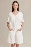 Marle Cross Stitch Jean Short - Blanc