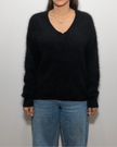 HONEY L/S V Neck Cashmere Knit - Black