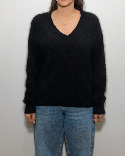 HONEY L/S V Neck Cashmere Knit - Black