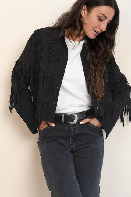 Second Female Dancing Fringe Shirt - Black