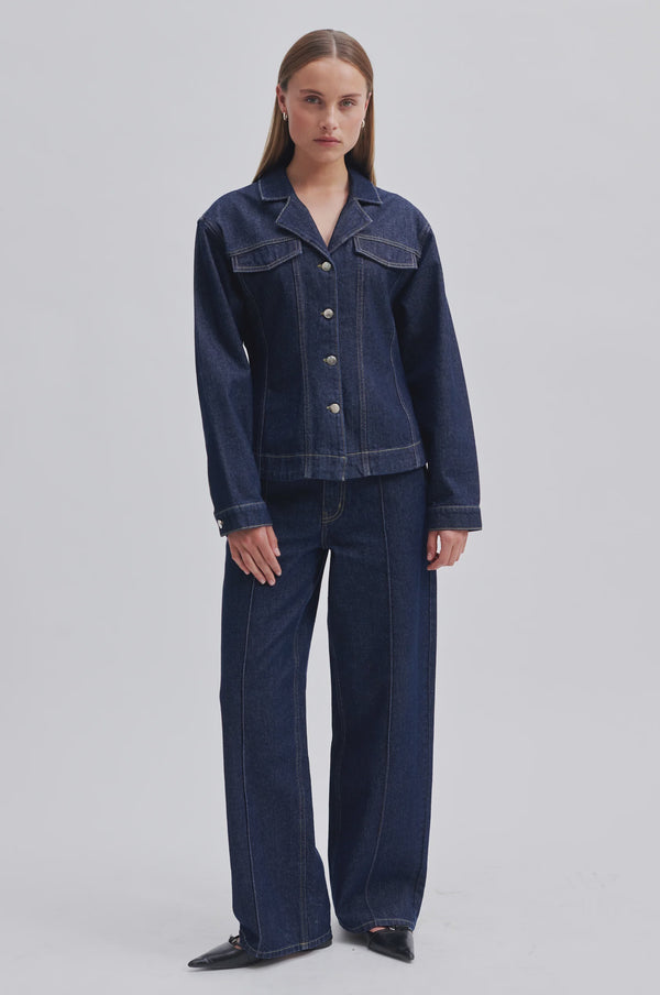 Second Female Columbus Jacket - Dark Blue Denim