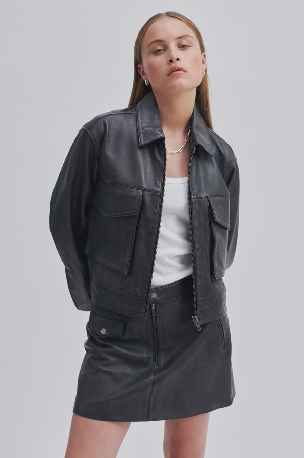 Second Female Lato Leather Jacket - Black