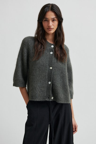 Second Female Andrea S/S Button Front Cardi - Beluga