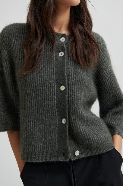 Second Female Andrea S/S Button Front Cardi - Beluga