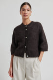 Second Female Andrea 3/4 Sleeve Cardigan - Chocolate