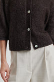 Second Female Andrea 3/4 Sleeve Cardigan - Chocolate