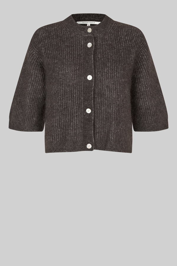 Second Female Andrea 3/4 Sleeve Cardigan - Chocolate