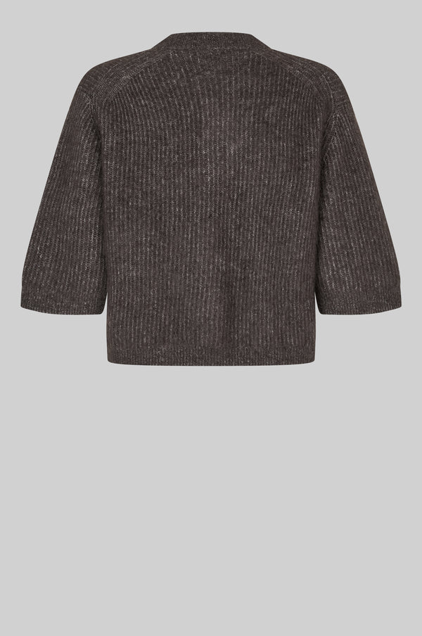 Second Female Andrea 3/4 Sleeve Cardigan - Chocolate