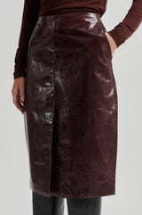 Second Female Queens Leather Skirt - Bitter Chocolate