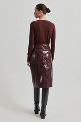 Second Female Queens Leather Skirt - Bitter Chocolate