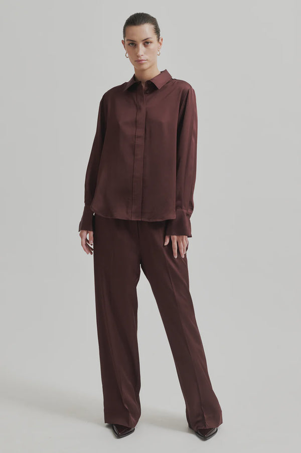 Second Female Livo Silky Pant - Chocolate