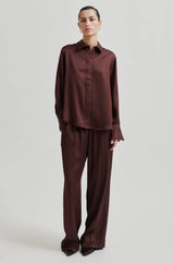 Second Female Livo Silky Pant - Chocolate