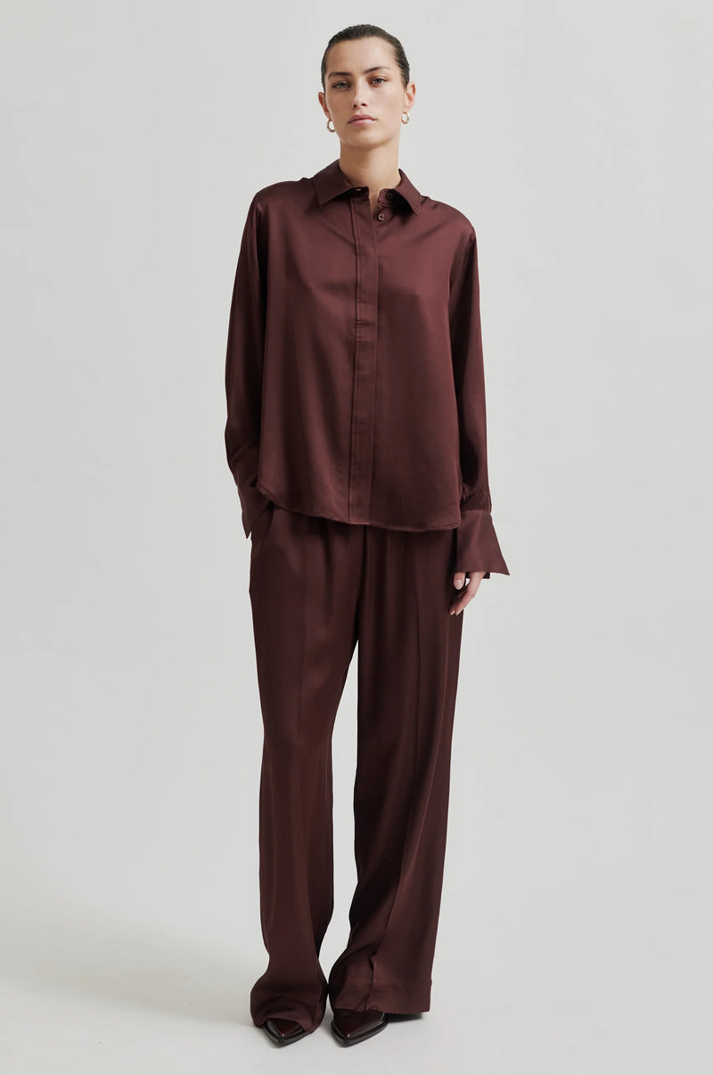 Second Female Livo Silky Pant - Chocolate