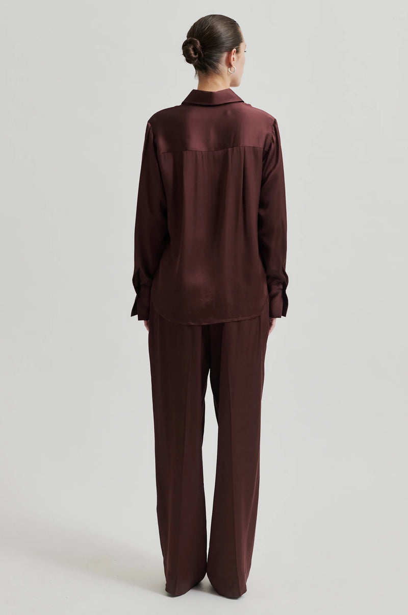 Second Female Livo Silky Pant - Chocolate
