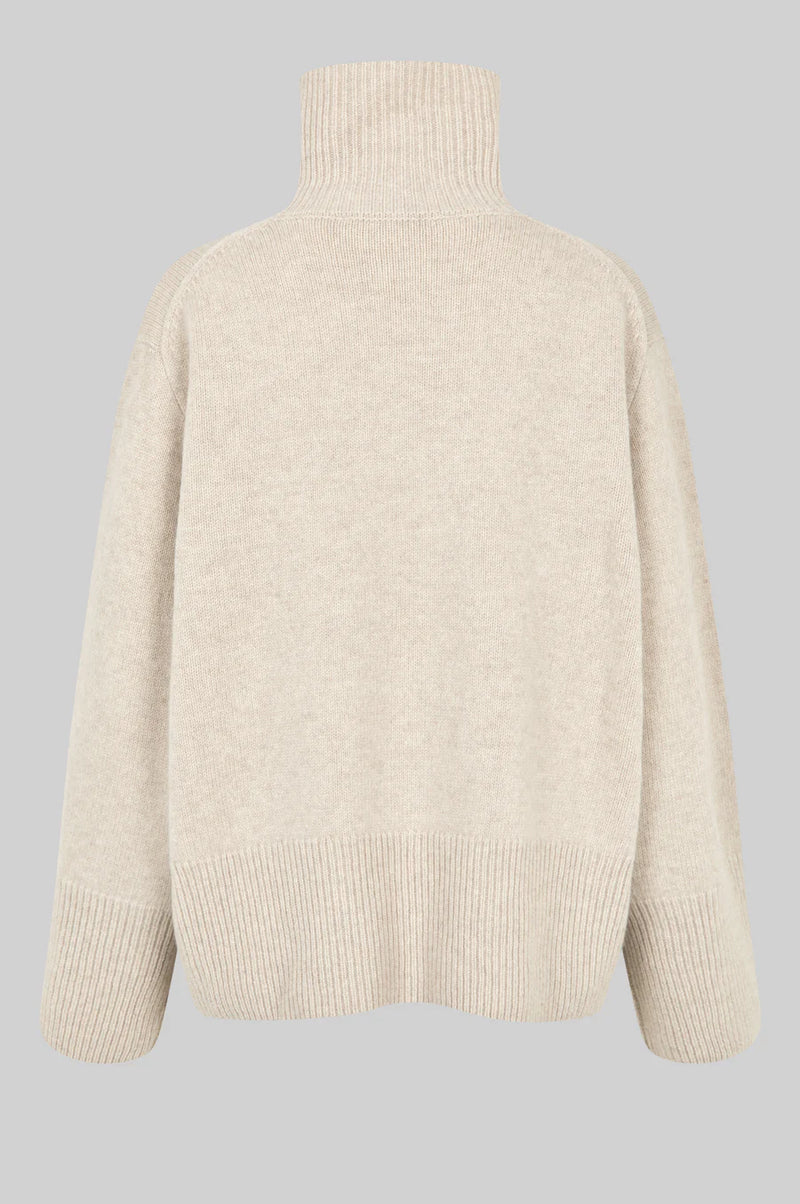 Second Female Alpha T-Neck Knit - Pumice Stone