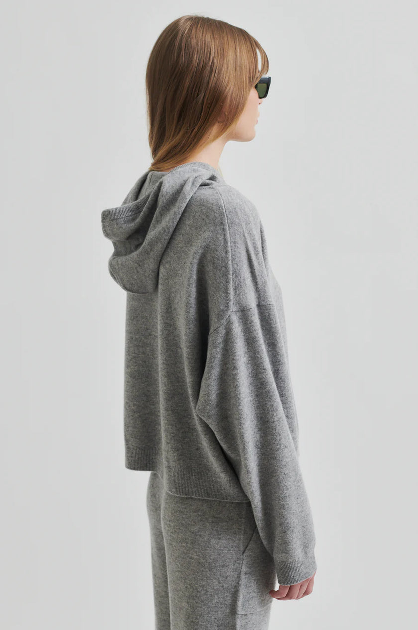 Second Female Lounge Knit Hoodie - Grey Melange
