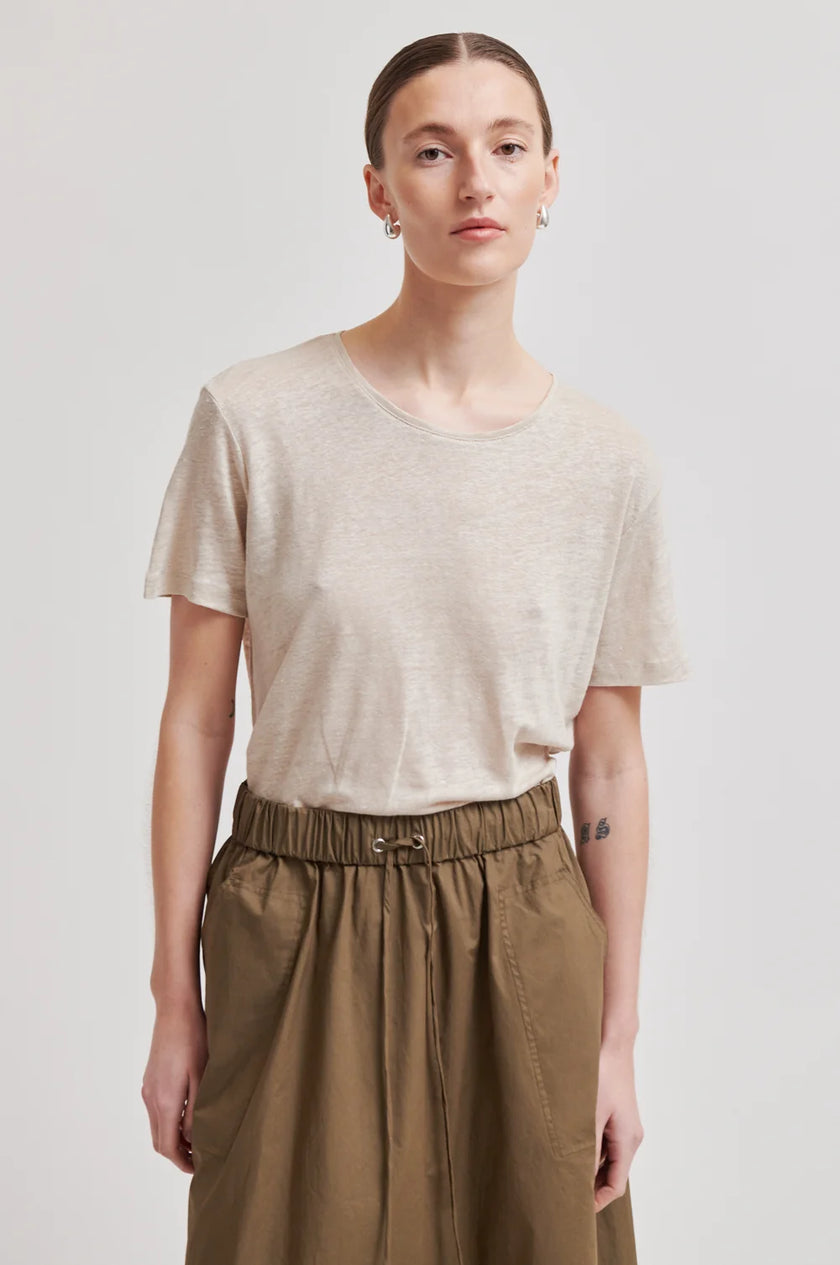 SECOND FEMALE - PEONY O-NECK NEW TEE TAUPE