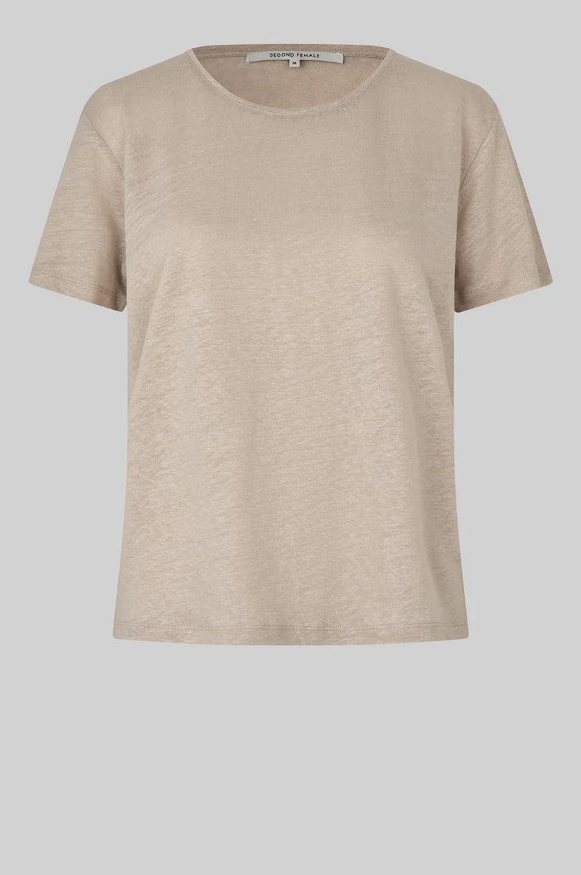 SECOND FEMALE - PEONY O-NECK NEW TEE TAUPE