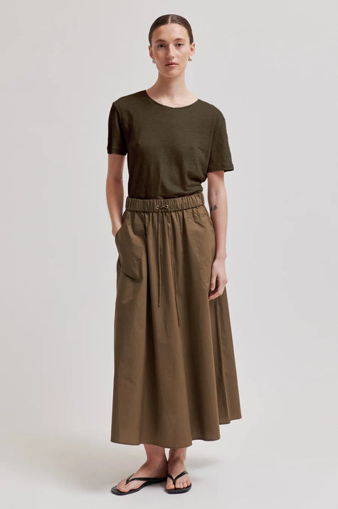 Second Female - Peony O-Neck New Tee - Canteen
