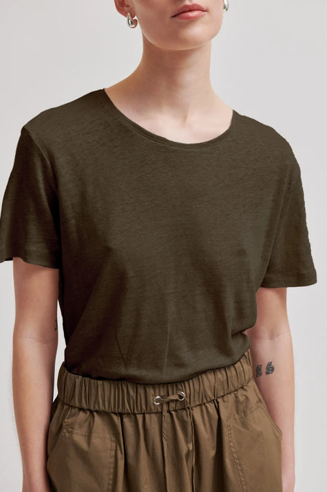 Second Female - Peony O-Neck New Tee - Canteen