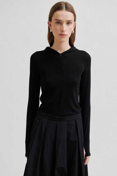Second Female Callis Merino Hoodie - Black