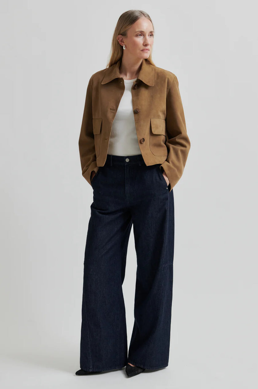Second Female Noomi Suede Jacket - Silver Mink