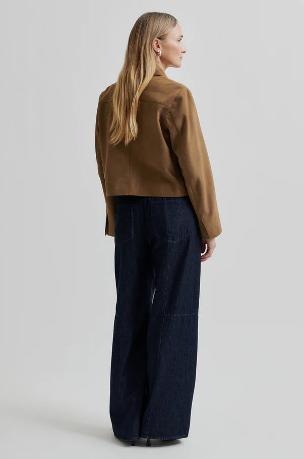Second Female Noomi Suede Jacket - Silver Mink