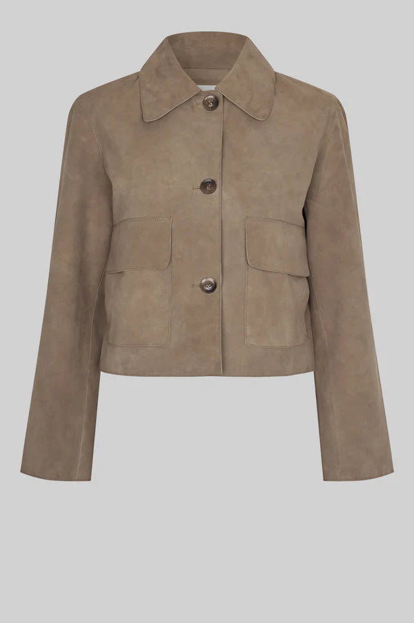 Second Female Noomi Suede Jacket - Silver Mink